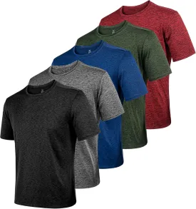 2&5 Pack Men's Sports T Shirts,Crew Neck Breathable Quick-Dry Short Sleeve, Lightweight Tee for Athletic Running