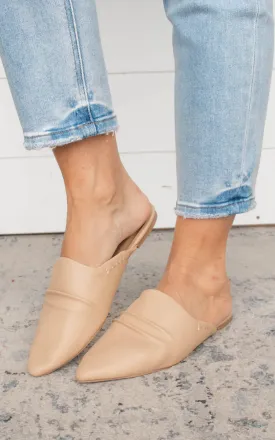 Almond Toe Slip On Flat Mules - Final Sale
