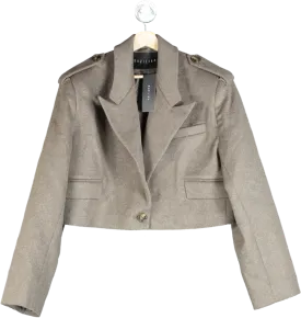 Bazilika Brown Cropped Wool Blazer UK ONESIZE