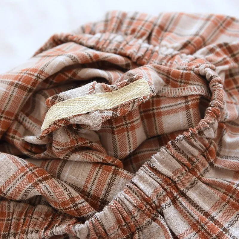 Cotton Flannel Type Plaid Pajama Set