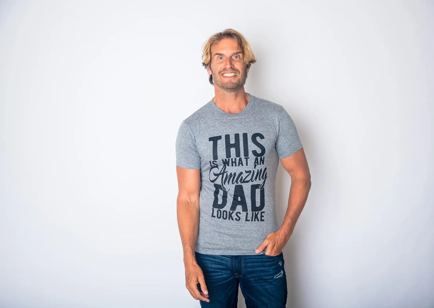 Crazy Dog Mens T Shirt Best Buckin Dad Ever for Amazing Dad Funny Fathers Day Tees