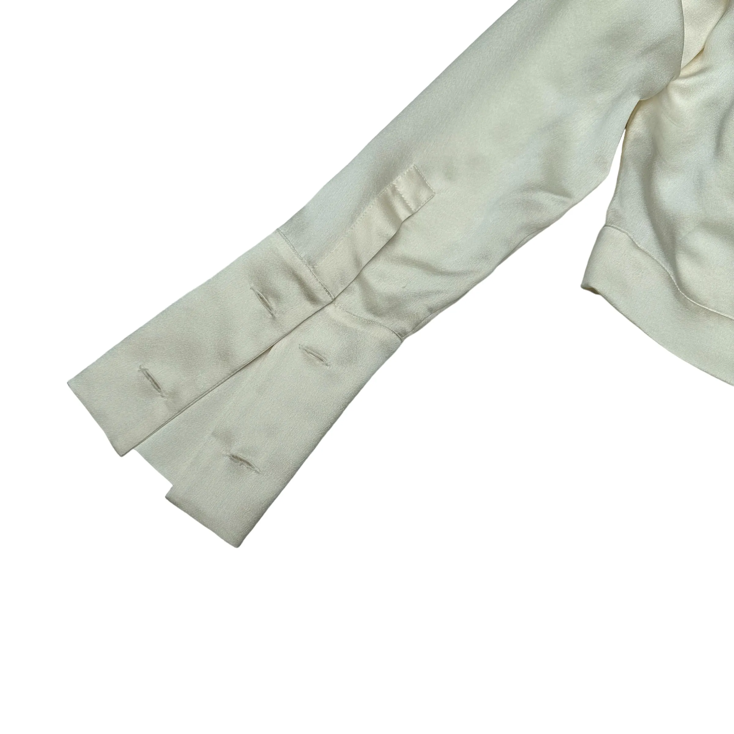 Cream Silk Blouse - L