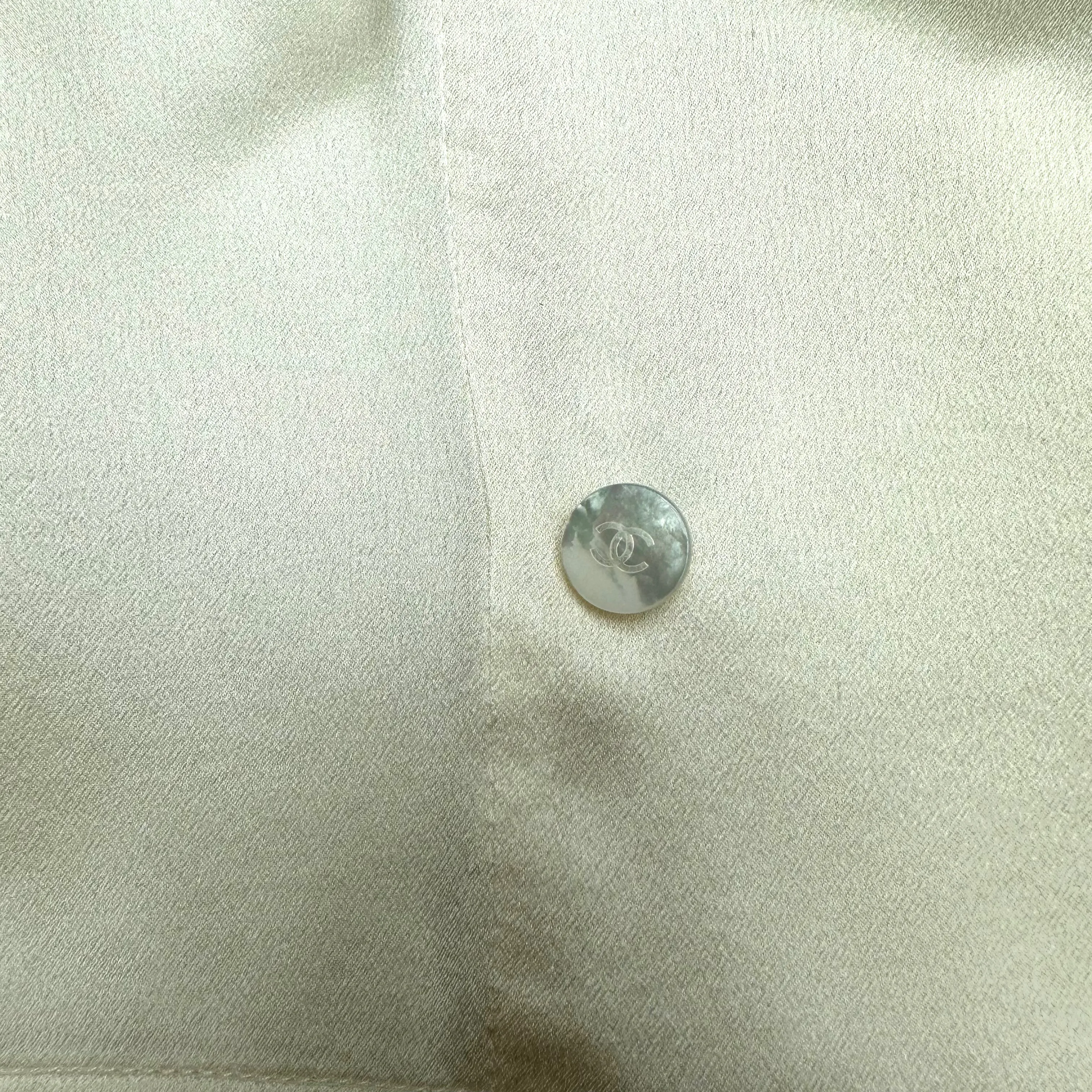 Cream Silk Blouse - L