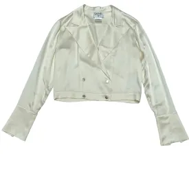 Cream Silk Blouse - L