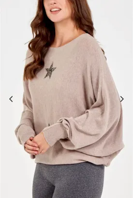 Crystal Star Jumper - Mocha