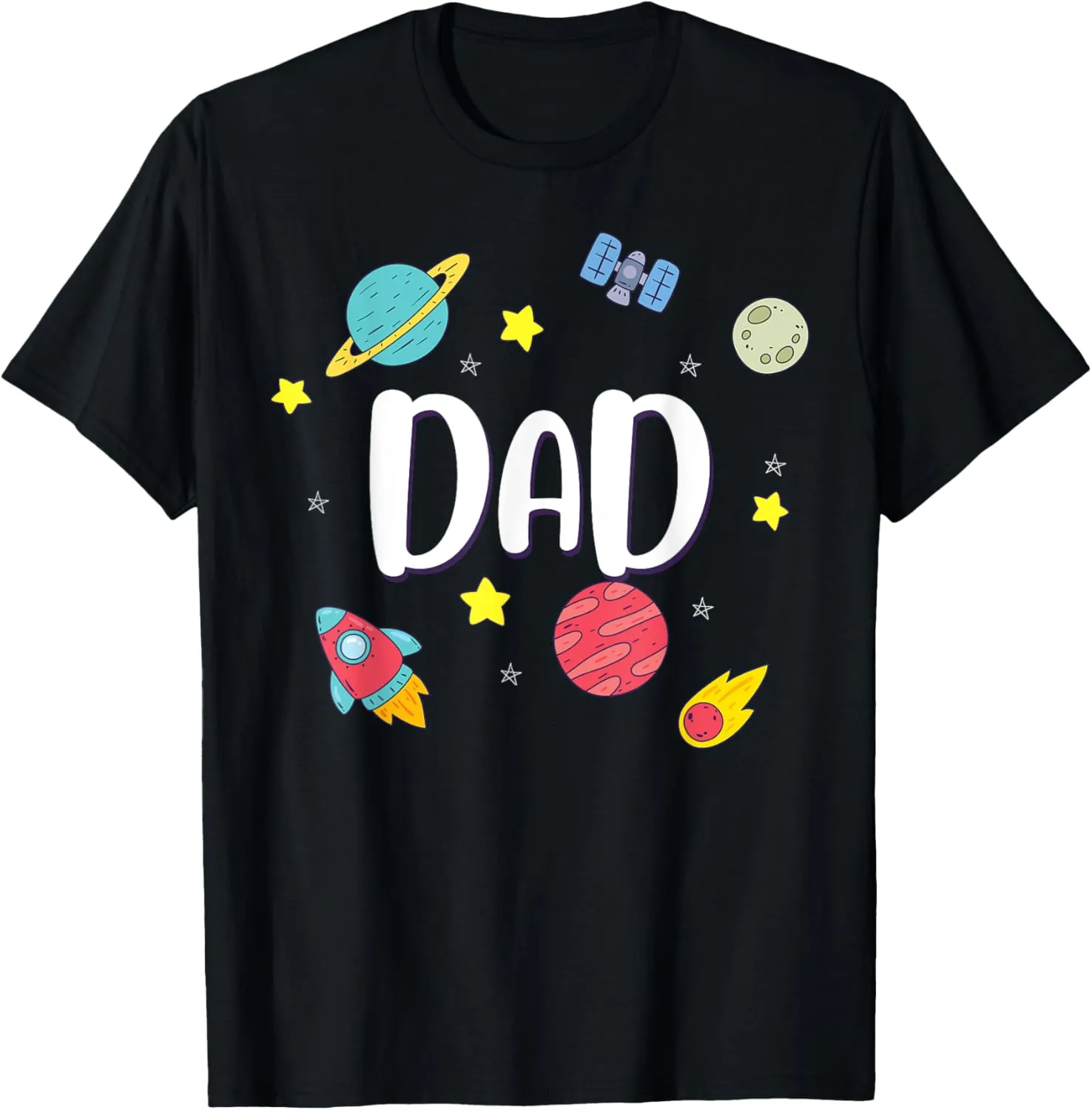 Dad Outer Space Galaxy Birthday T-Shirt