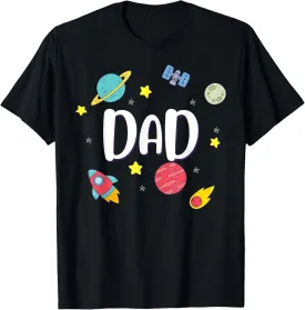 Dad Outer Space Galaxy Birthday T-Shirt