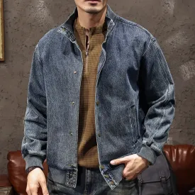 Denim Retro Distressed Motorcycle Jacket P1205