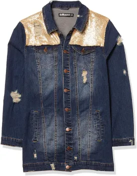 dollhouse Women's Long Blue Denim Jacket