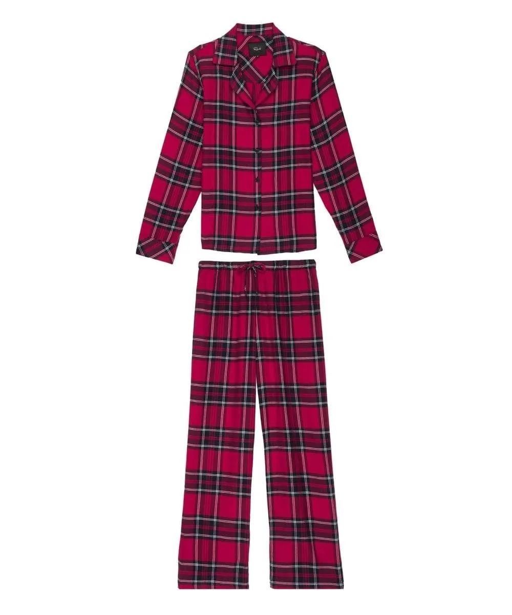Flannel PJ Set, Scarlet Navy White