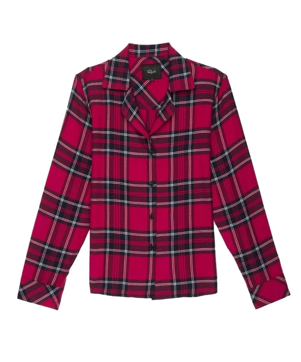 Flannel PJ Set, Scarlet Navy White