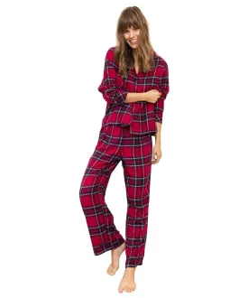 Flannel PJ Set, Scarlet Navy White