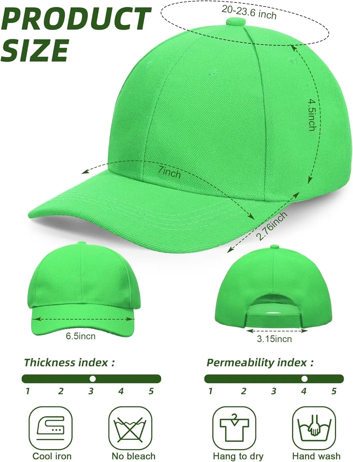 Foaincore 36 Pack Blank Baseball Cap Bulk Adjustable Back Strap Sublimation Hats Plain Unisex Trucker Hat for Men Women