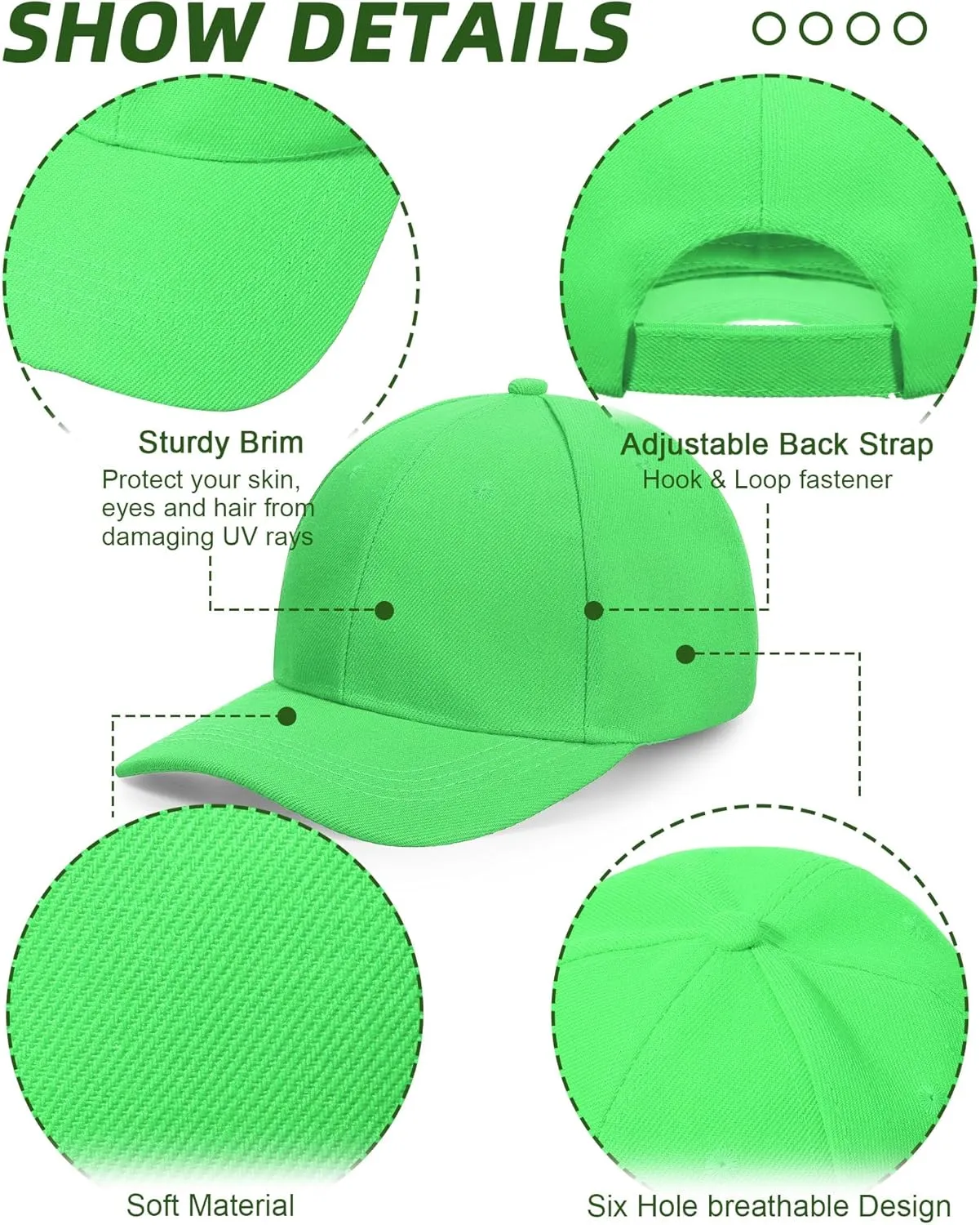 Foaincore 36 Pack Blank Baseball Cap Bulk Adjustable Back Strap Sublimation Hats Plain Unisex Trucker Hat for Men Women