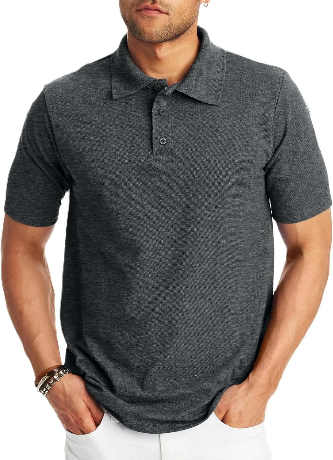 Hanes Men??s X-Temp Short Sleeve Polo Shirt, Midweight Men's Shirt