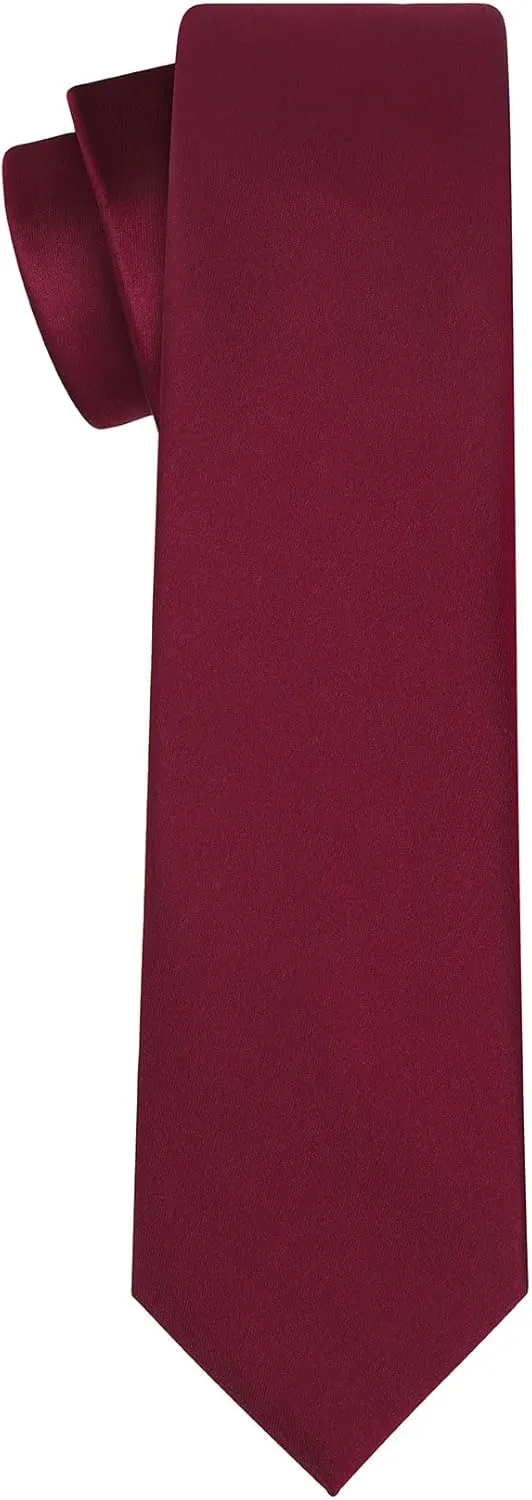 KissTies Satin Tie Set Solid Ties Mens Necktie   Pocket Square
