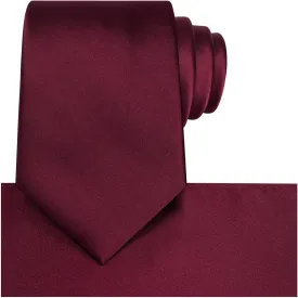 KissTies Satin Tie Set Solid Ties Mens Necktie   Pocket Square
