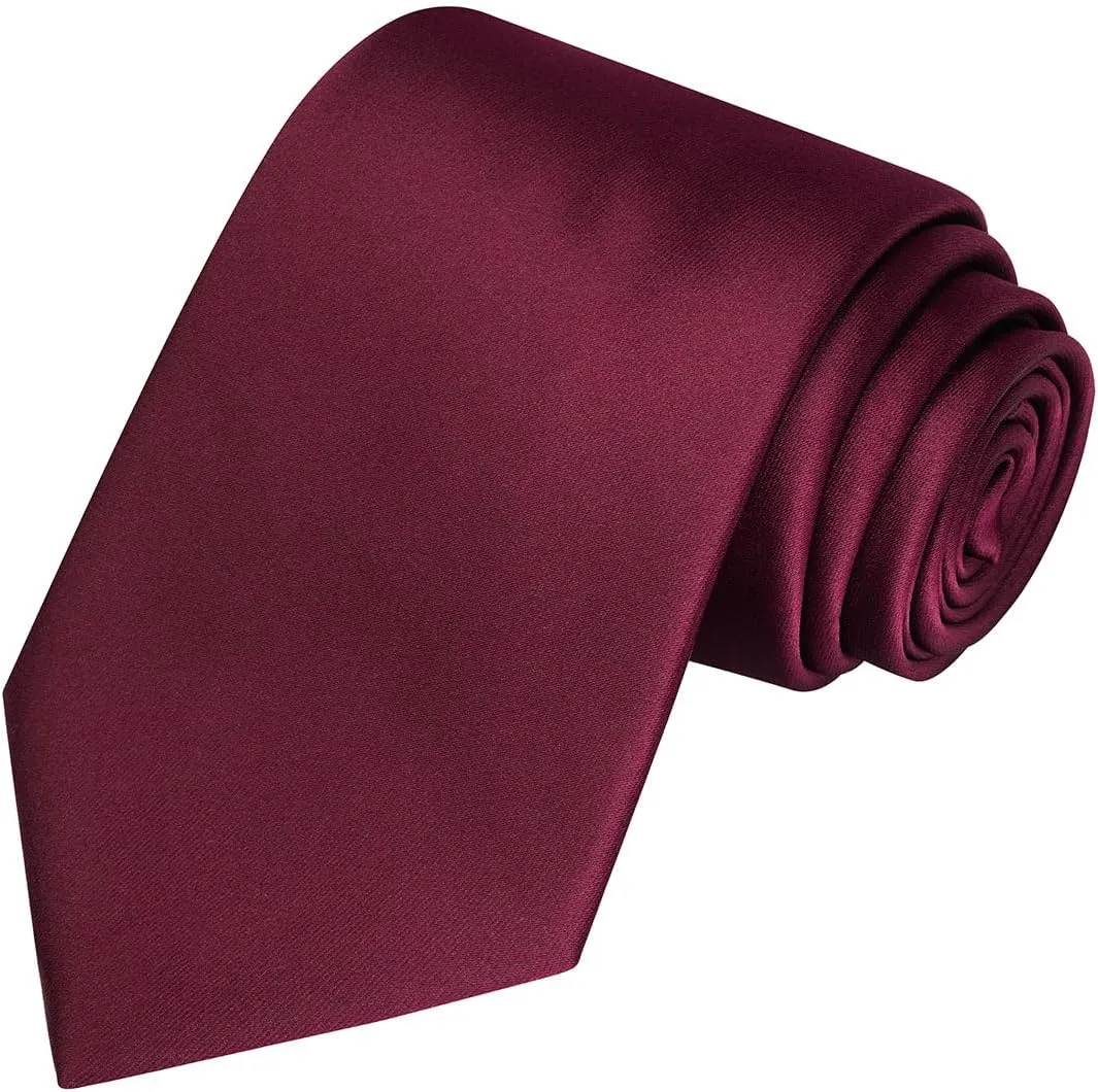 KissTies Satin Tie Set Solid Ties Mens Necktie   Pocket Square