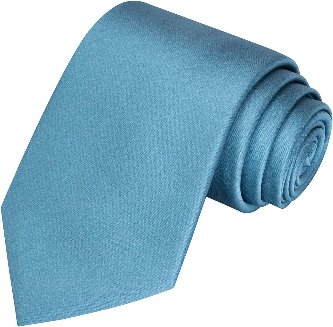KissTies Satin Tie Set Solid Ties Mens Necktie   Pocket Square
