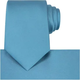 KissTies Satin Tie Set Solid Ties Mens Necktie   Pocket Square