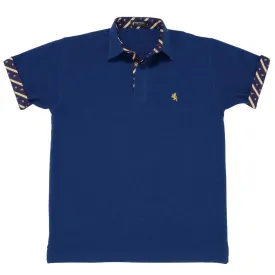 Men’s Short Sleeve Sports Polo Shirt -08. King Lion & Crown Design Made in Japan