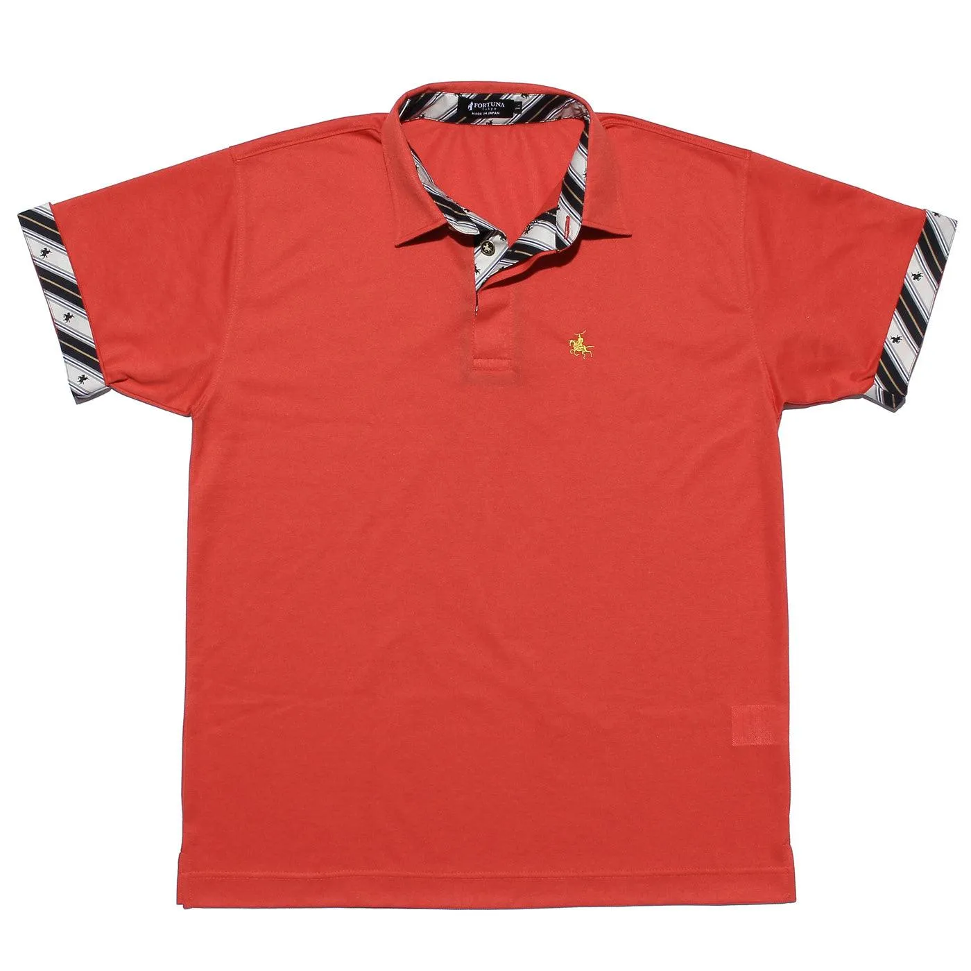 Men’s Short Sleeve Sports Polo Shirt -19. MASAMUNE Date Quick Dry Black Made in Japan