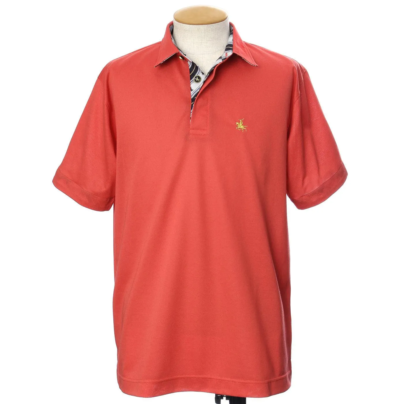 Men’s Short Sleeve Sports Polo Shirt -19. MASAMUNE Date Quick Dry Black Made in Japan