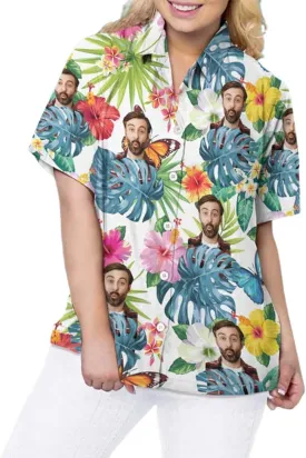 NAZENTI Personalized Hawaiian Shirt - Custom Face Shirt, Hawaiian Picture Shirts, Funny Hawaiian T-Shirt for Men Women 11