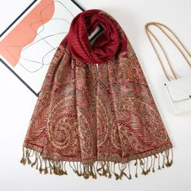 Pashmina Paisley Large Silk Scarf Wrap