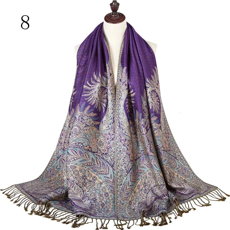 Pashmina Paisley Large Silk Scarf Wrap