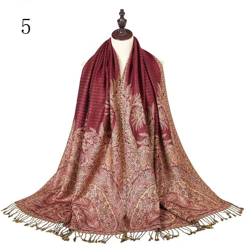 Pashmina Paisley Large Silk Scarf Wrap