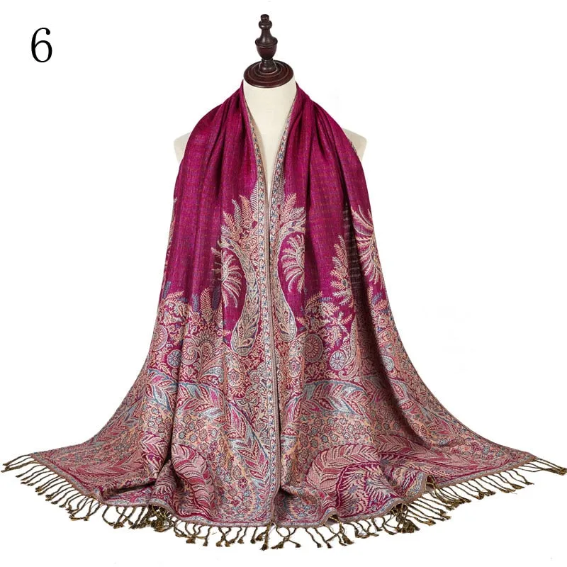 Pashmina Paisley Large Silk Scarf Wrap