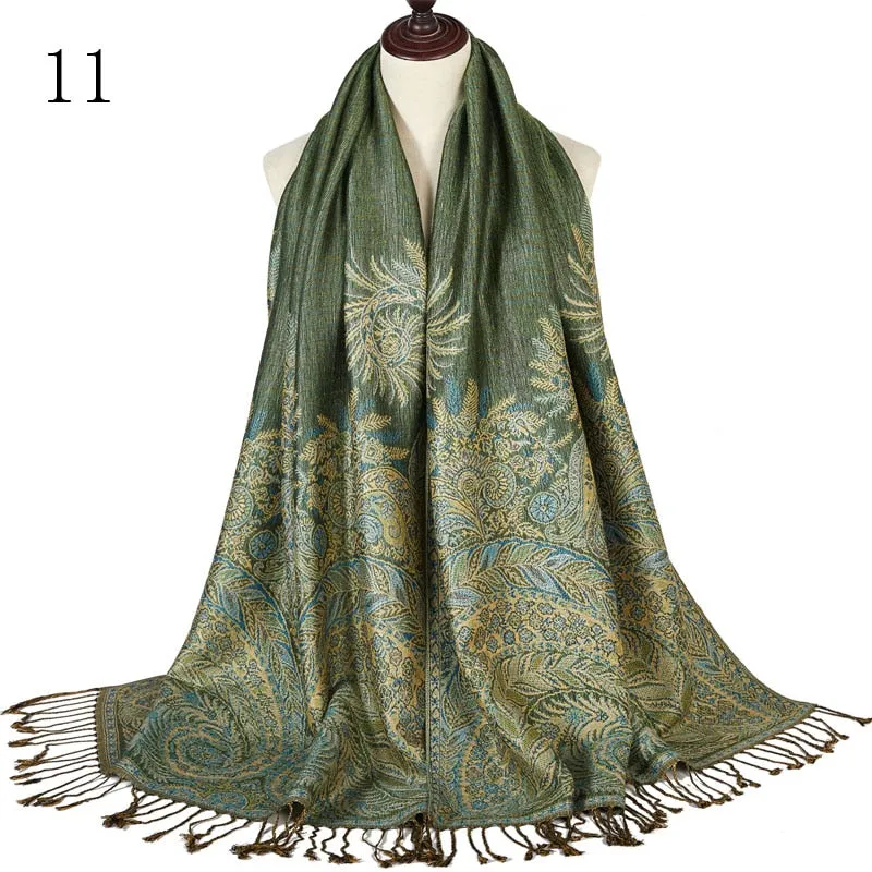 Pashmina Paisley Large Silk Scarf Wrap