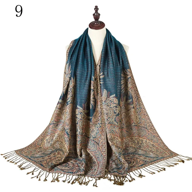 Pashmina Paisley Large Silk Scarf Wrap