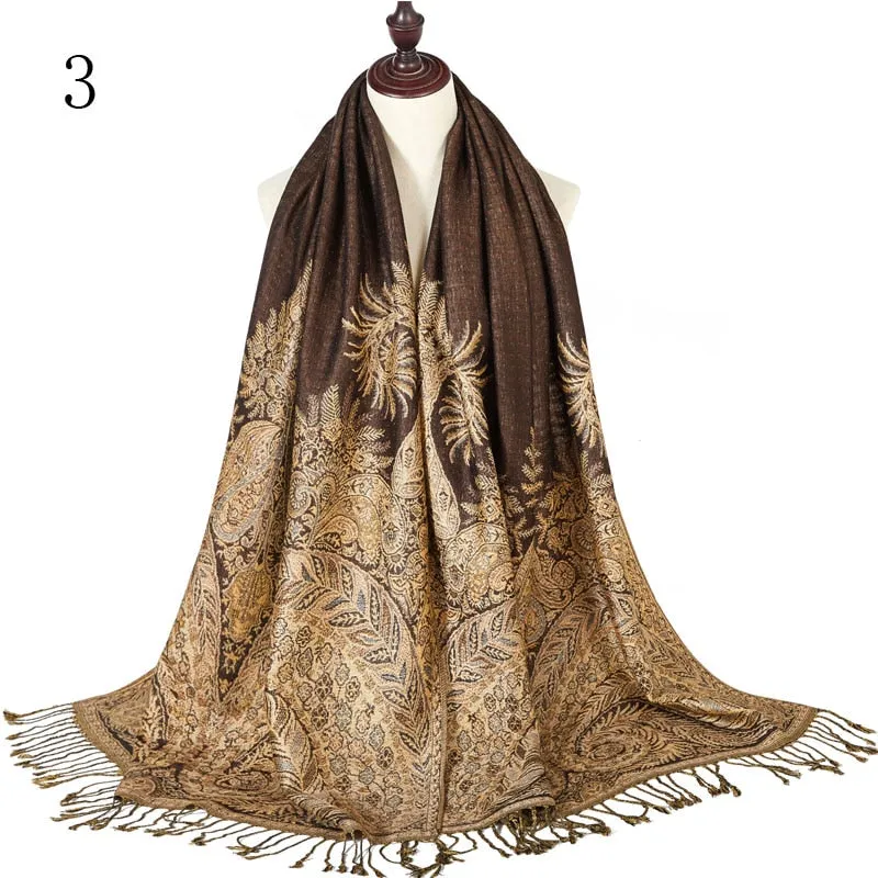 Pashmina Paisley Large Silk Scarf Wrap