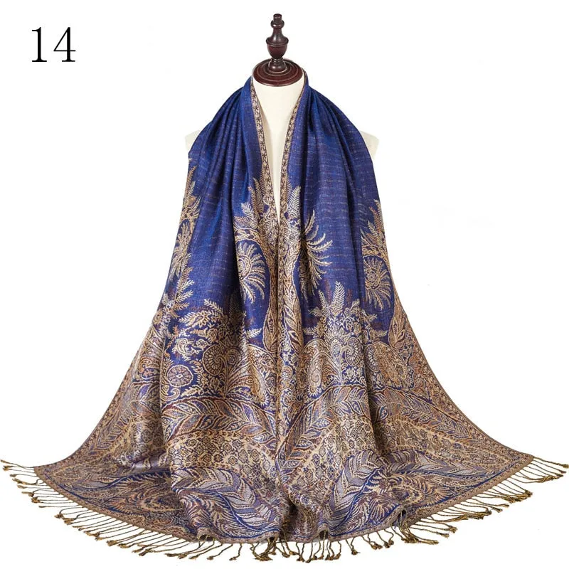 Pashmina Paisley Large Silk Scarf Wrap