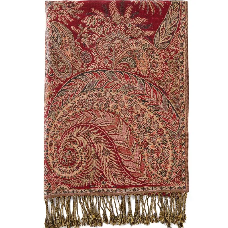 Pashmina Paisley Large Silk Scarf Wrap