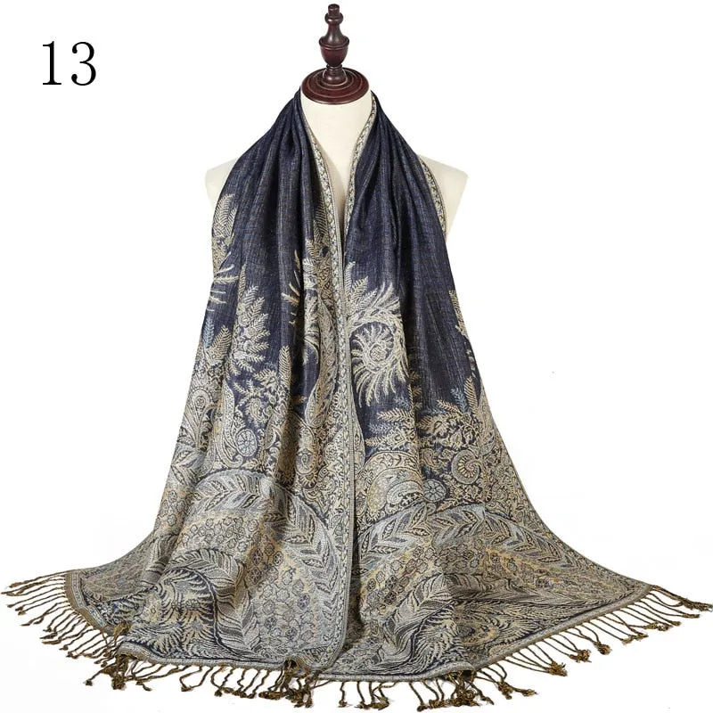 Pashmina Paisley Large Silk Scarf Wrap