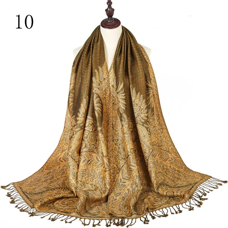 Pashmina Paisley Large Silk Scarf Wrap