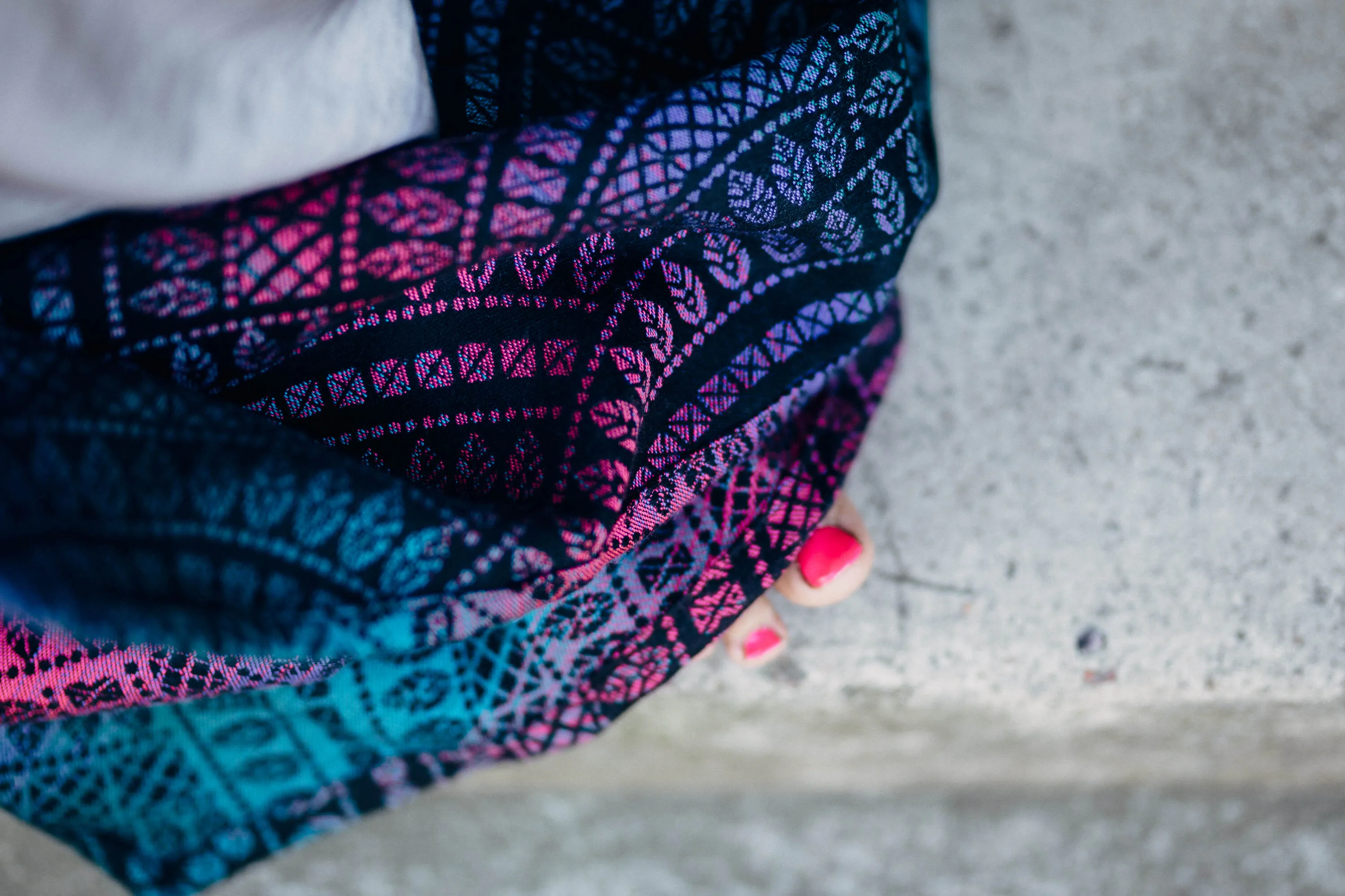 Peacocks Tail Black Opal Woven Wrap by LennyLamb