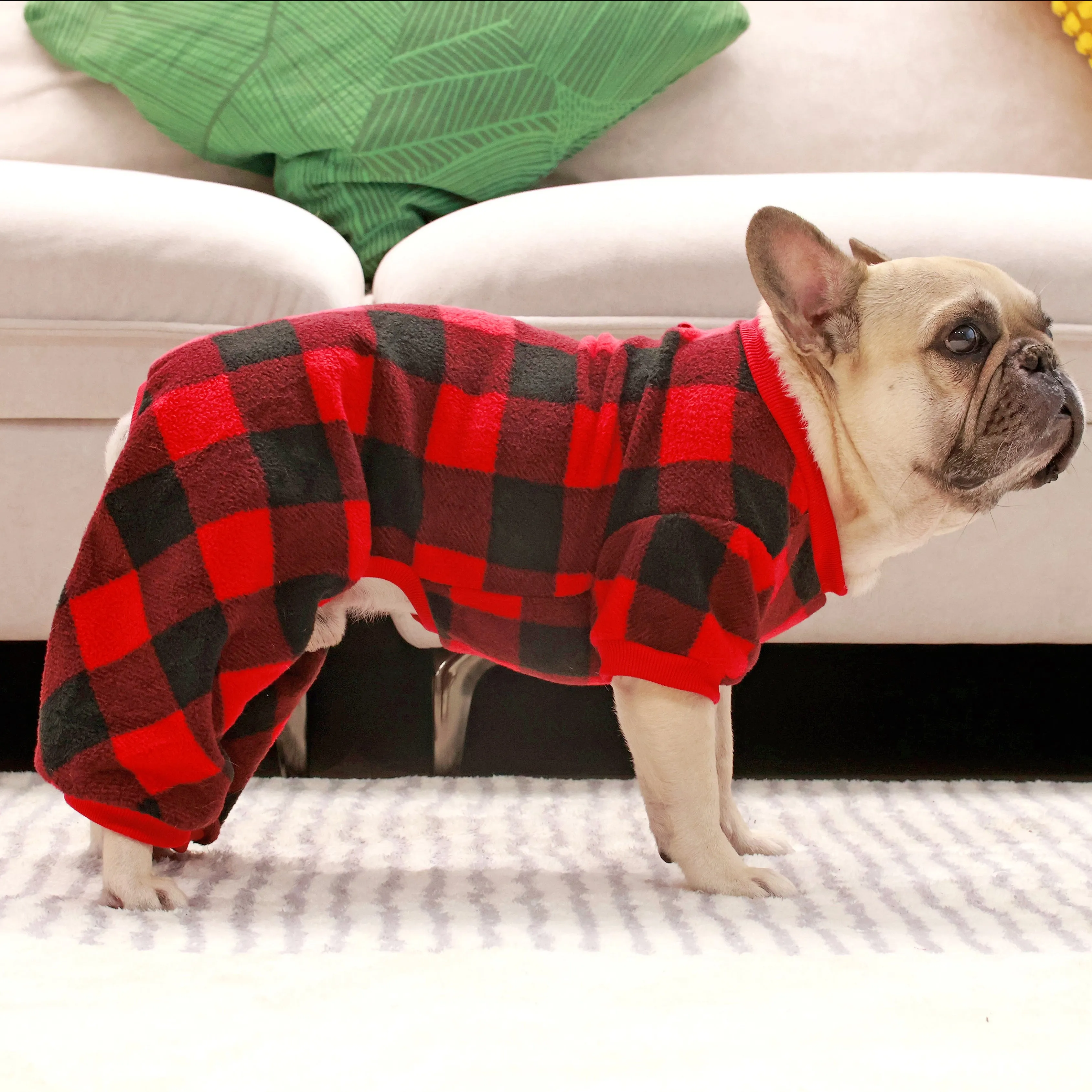 Plaid Sunggle PJ's   Deer Beanie Combo