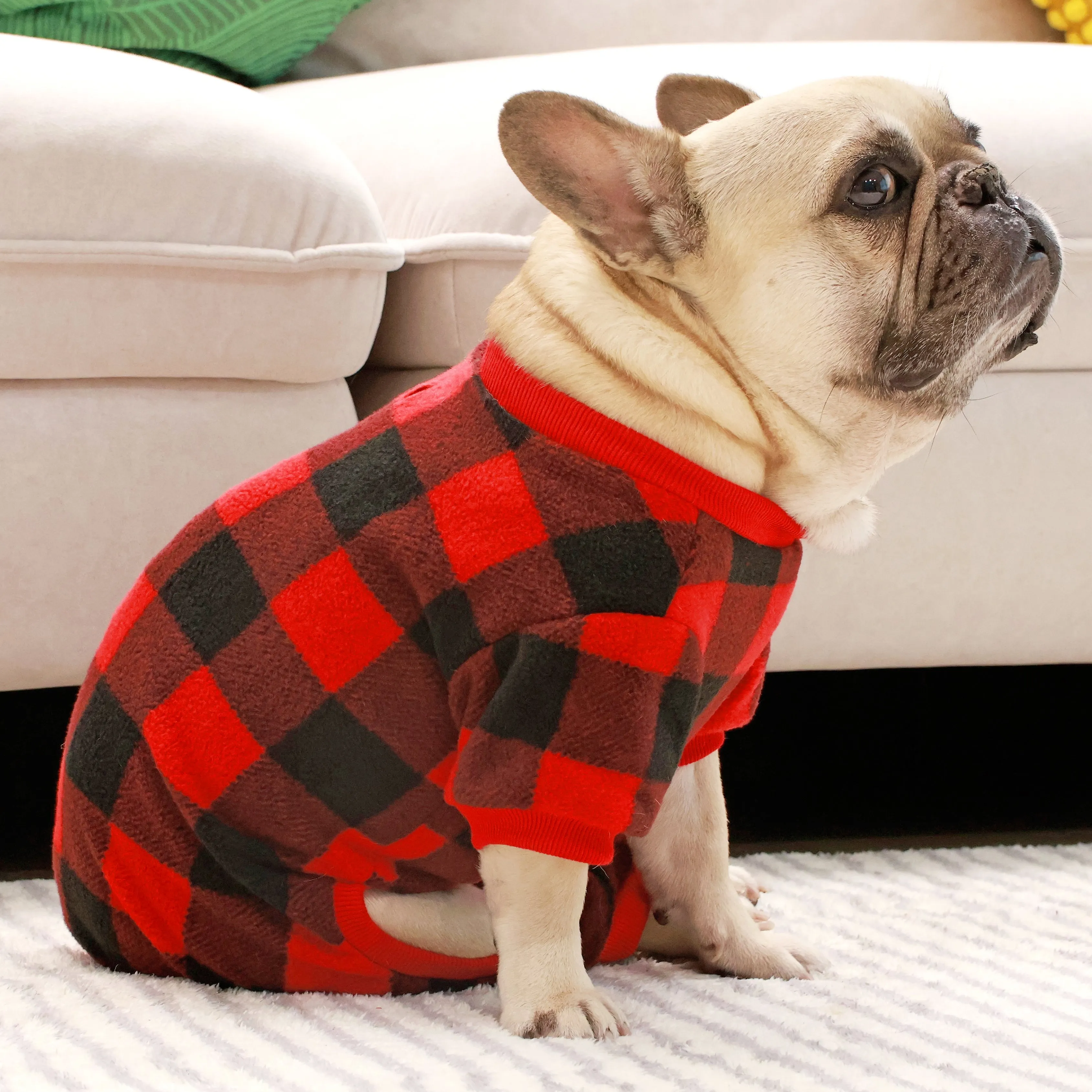 Plaid Sunggle PJ's   Deer Beanie Combo