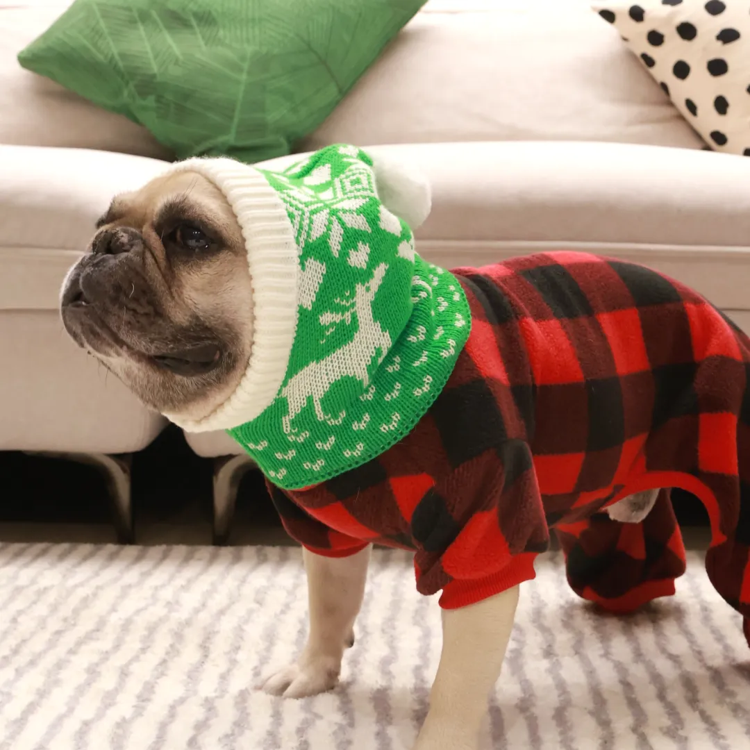 Plaid Sunggle PJ's   Deer Beanie Combo