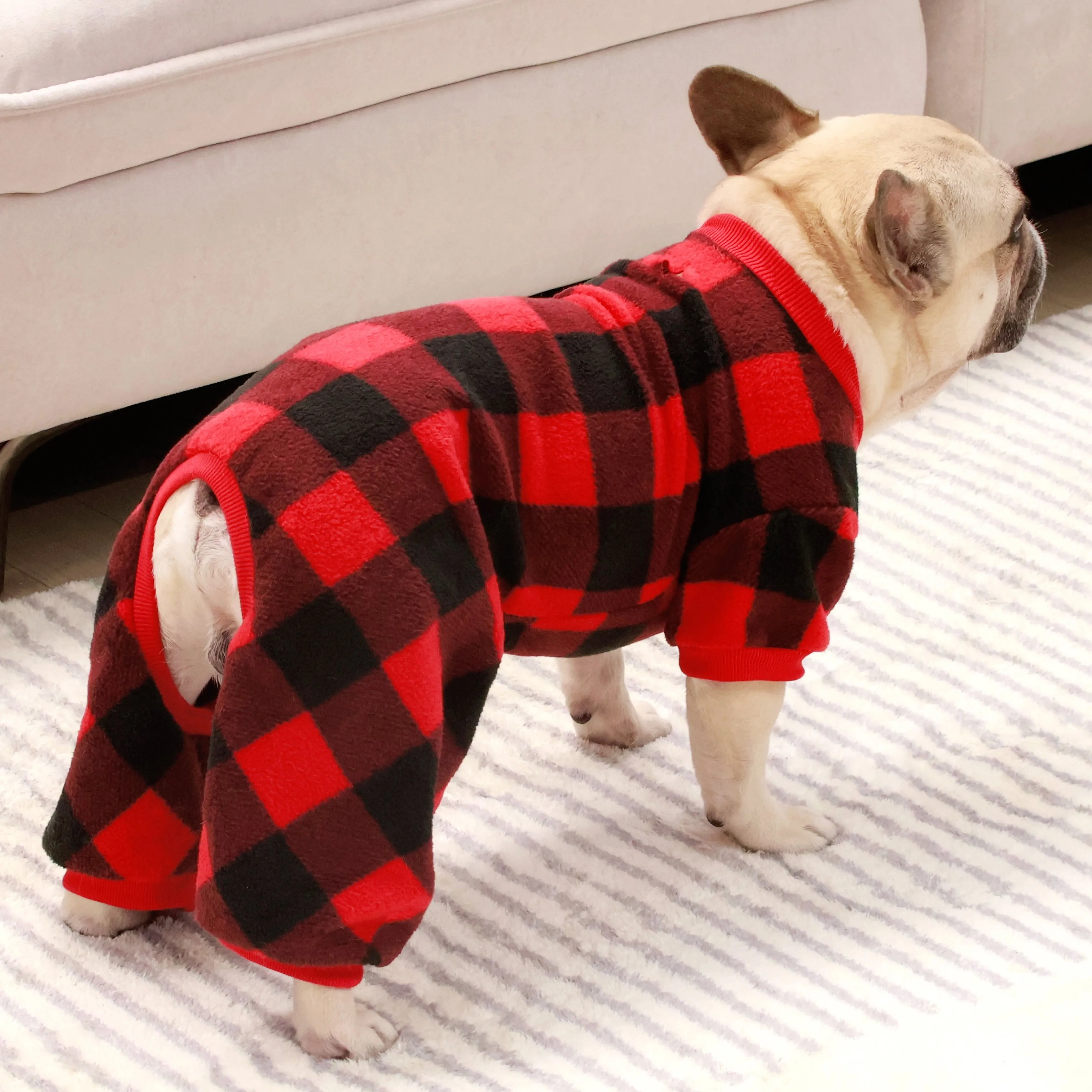 Plaid Sunggle PJ's   Deer Beanie Combo