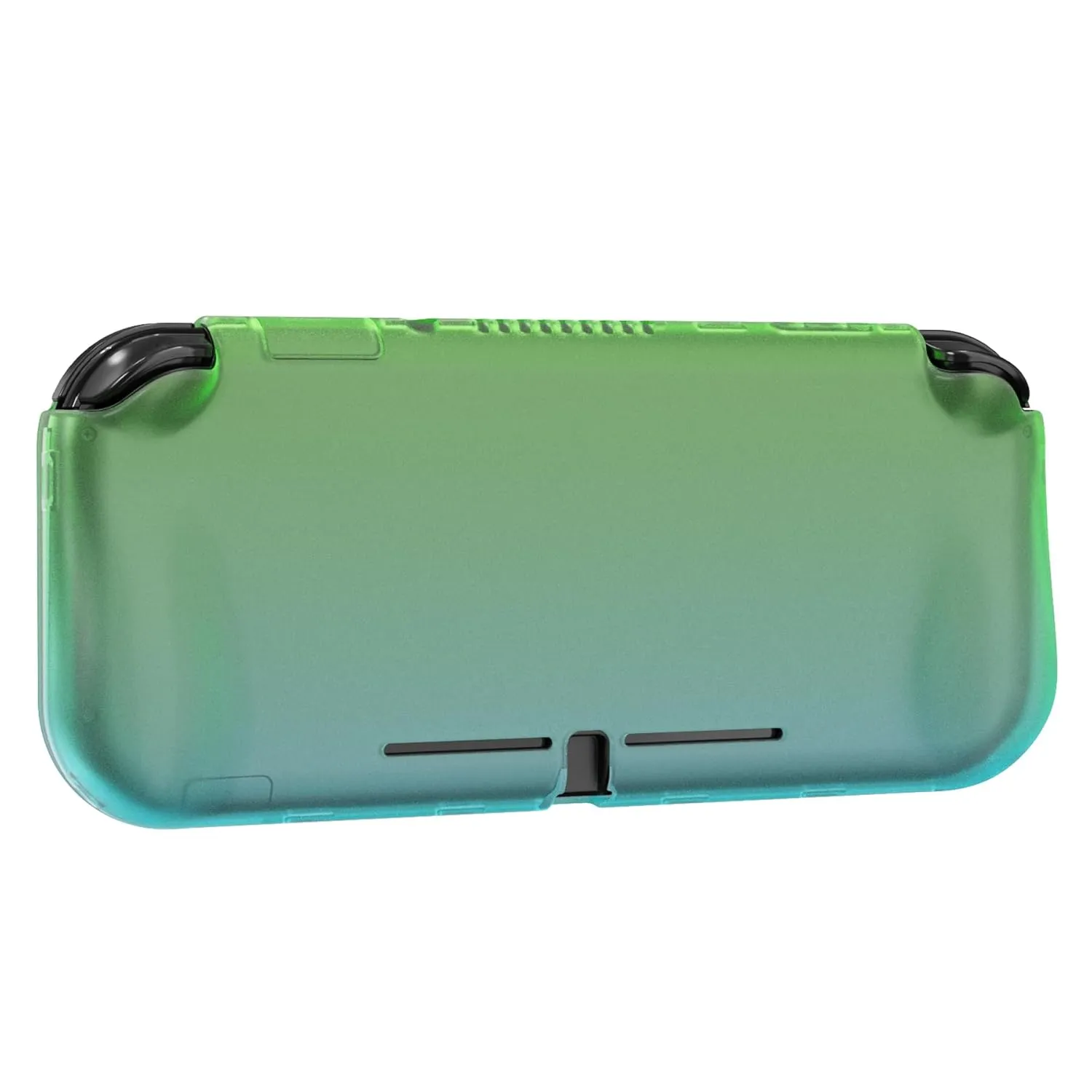 PlayVital ZealProtect Protective Case for Nintendo Switch Lite, Ergomomic Grip Hard Cover - Durable Shock-absorbent with Screen Protector & Thumb Grip Button Caps, Gradient Translucent Green Blue