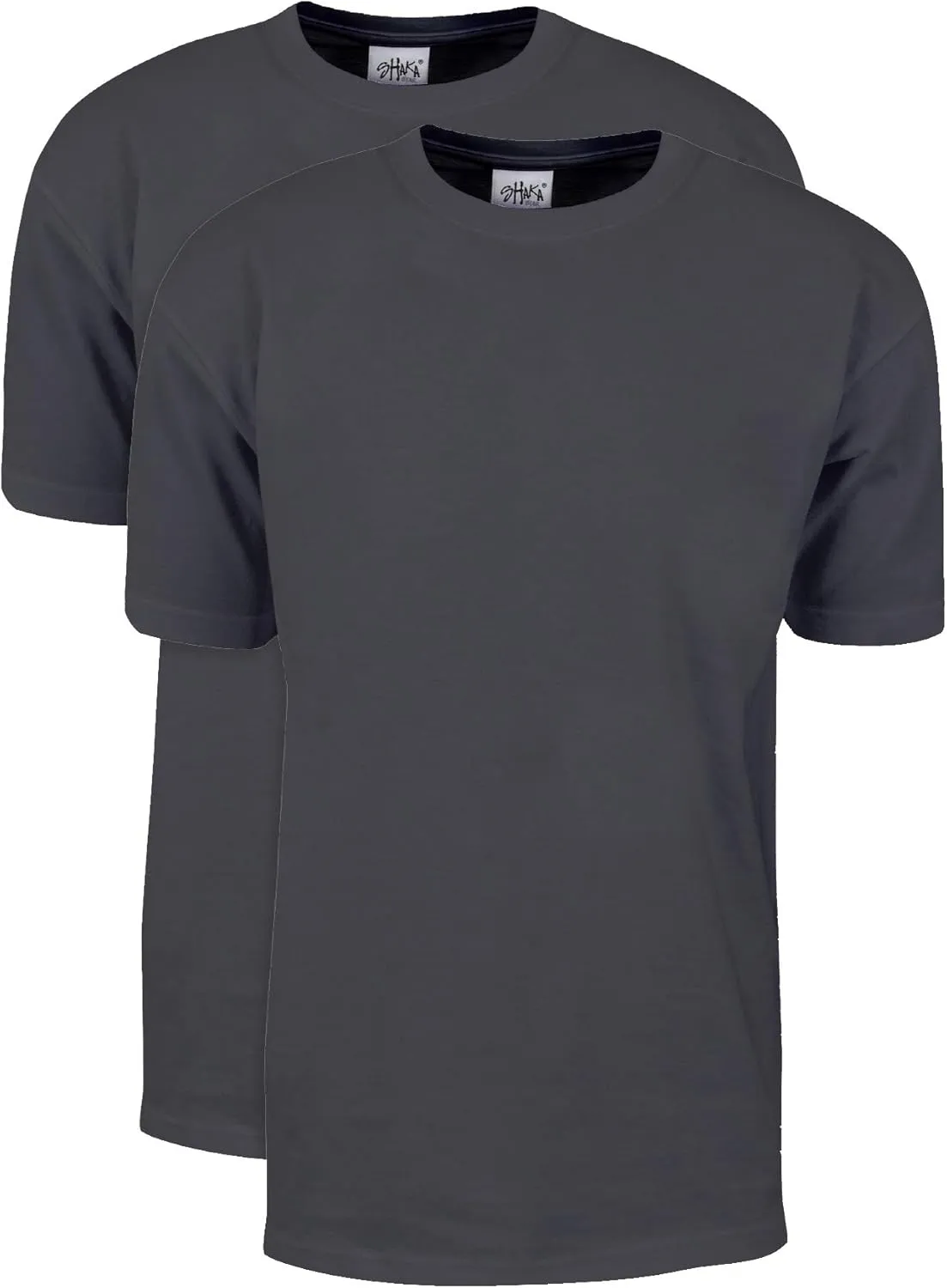 Shaka Wear Men's T Shirt ?C 2 Pack 7 oz Max Heavyweight Cotton Short Sleeve Crewneck Tee Top Tshirts Regular Big Size S-7XL