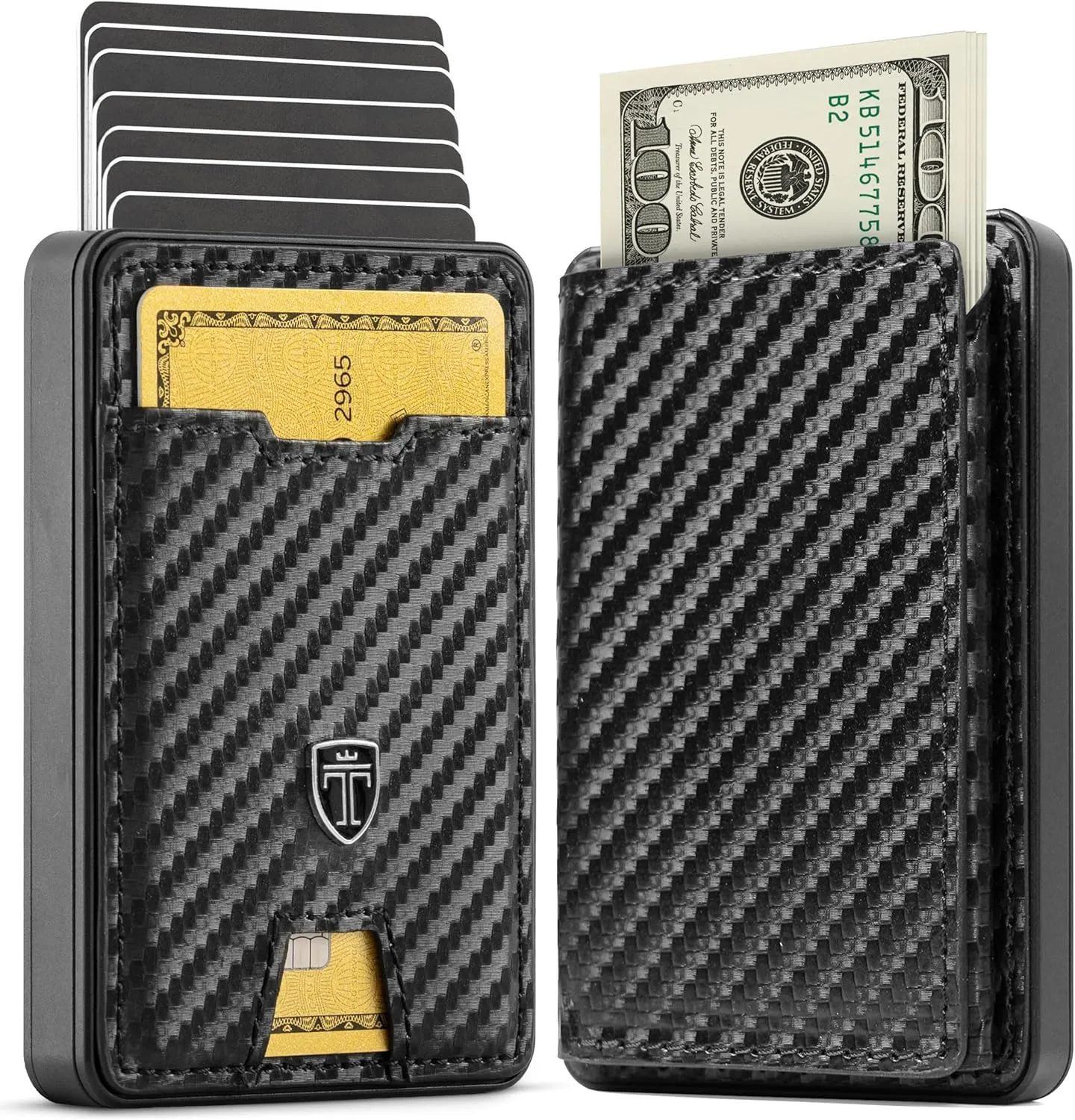 TRAVANDO Swype Slim Wallet for Men Metal RFID Blocking Mens Wallet Card Case