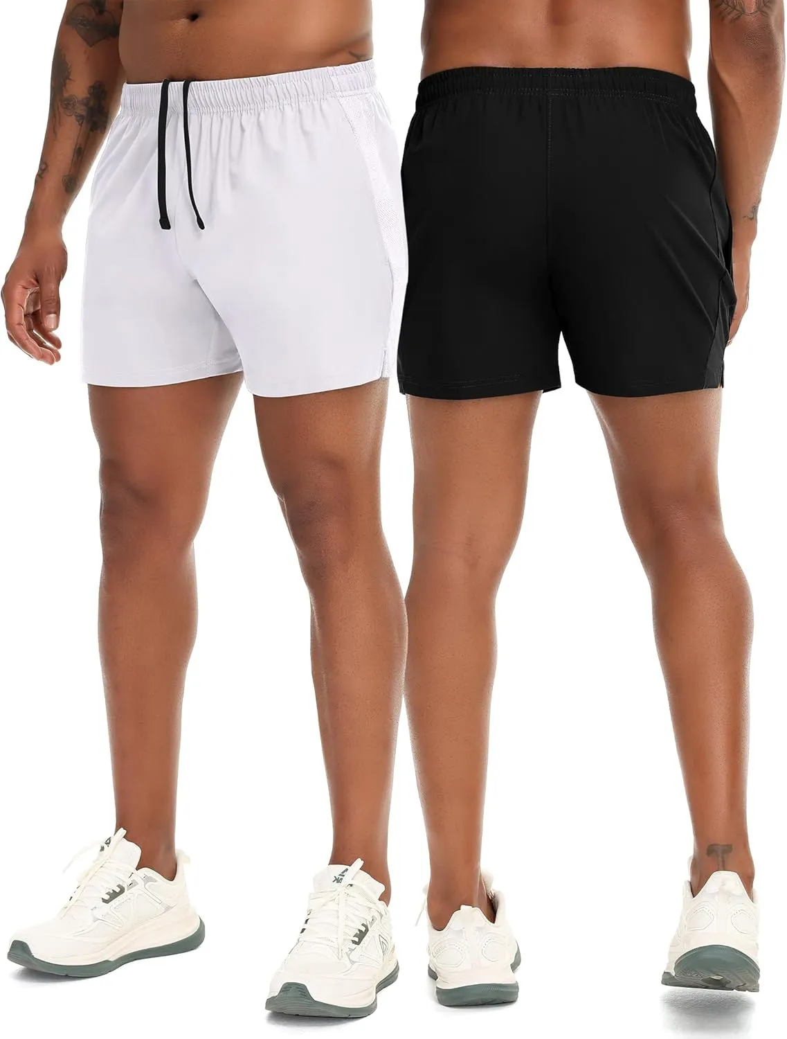 VPOS 2 Pack Men's Athletic Shorts 5/7 Inch Inseam, Mens Workout Shorts Lightweight Quick Dry Gym Running Shorts for Men