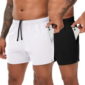 VPOS 2 Pack Men's Athletic Shorts 5/7 Inch Inseam, Mens Workout Shorts Lightweight Quick Dry Gym Running Shorts for Men