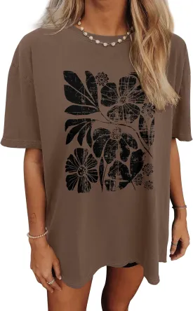 Women's Oversized T Shirts Graphic Tees Summer Short Sleeve Casual Loose Crewneck Basic Tunic Tops Trendy 2025